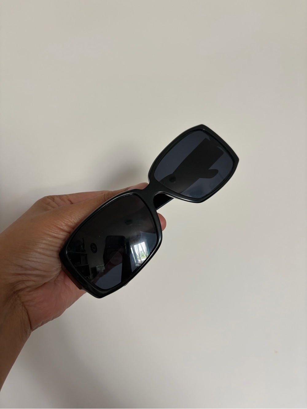 CHANEL Black Rectangular Frame Sunglasses